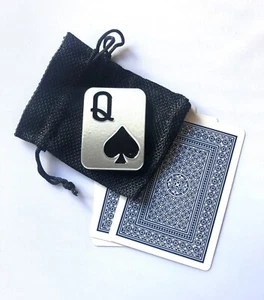 Queen Of Spades Poker Card Guard Protector, With Storage Bag - Picture 1 of 2