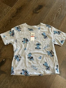 Disney Stitch T Shirt Gray Junior Teen XS, New w Tags - Picture 1 of 5