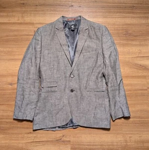 H&M Linen Blazer Mens 40R Gray Sport Coat 2 Button Jacket Business Casual - Picture 1 of 11