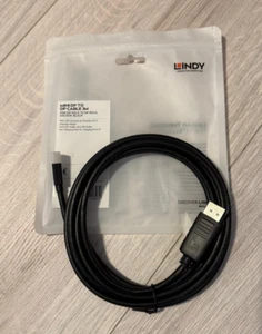 Lindy Mini Displayport to Displayport Kabel 3 Meter schwarz 41647 - Bild 1 von 2