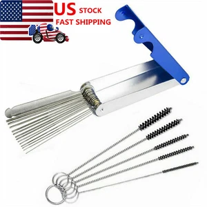 5 Brushes 13 Cleaning Needles Carburetor Carbon Dirt Jet Remove Tool moto - Picture 1 of 12