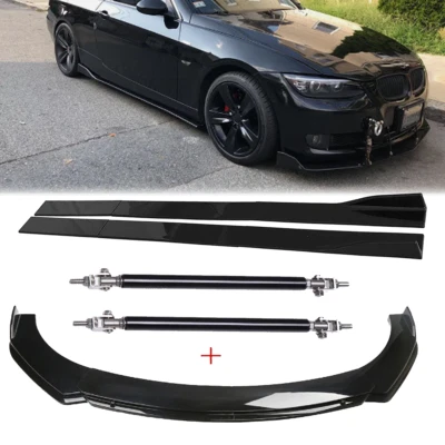 Front Bumper Spoiler Splitter For BMW 320i 328i 330i F30 F35 Glossy Black B - Image 1 of 4