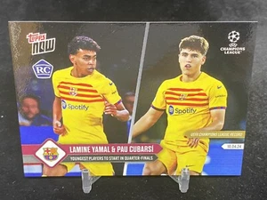 LAMINE YAMAL / PAU CUBARSI 2024 TOPPS NOW UCL #114 BASE ROOKIE / FC BARCELONA - Picture 1 of 2
