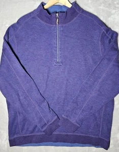 Tommy Bahama Sweater Reversible 1/4 Zip Pullover Purple and Blue - Picture 1 of 13