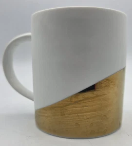 Starbucks Dipped Gold Coffee Mug White Matte Bisque 2012, 14 oz - Picture 1 of 6