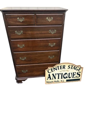 67183 Mahogany Ethan Allen High Chest with Desk - Image 1 of 4