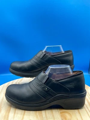 Ariat Safety Clog 10002368 Women's Sz US11B/EU42.5M Black Leather Steel Toe Slip - Image 1 of 4