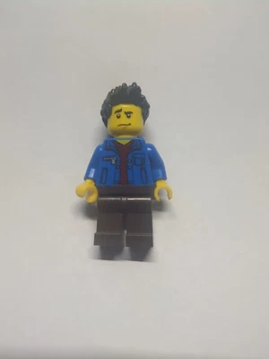 LEGO Figura Minifigura Ciudad Hombre Dardo Player Chaqueta Azul Player Hair twn218 Foto 1 de 3