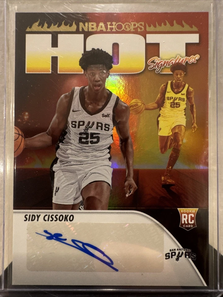 Sidy Cissoko 2023-24 Panini NBA Hoops Hot Signatures Rookie Auto #HSR SC Spurs - Image 1 of 2