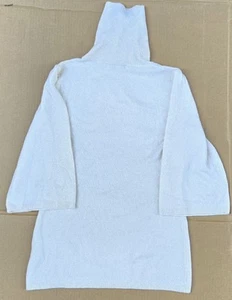 Beth Bowley Sweater Dress Womens S Cashmere Ivory Bell Sleeves Retro Turtleneck - Picture 1 of 9