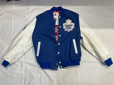 Vintage Toronto Maple Leafs Faux Leather Wool Varsity Jack Adult Large - Image 1 of 4