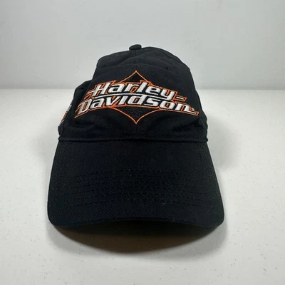 Harley-Davidson Black Baseball Cap Hat Adjustable Logo Front and Side - image 1 of 4