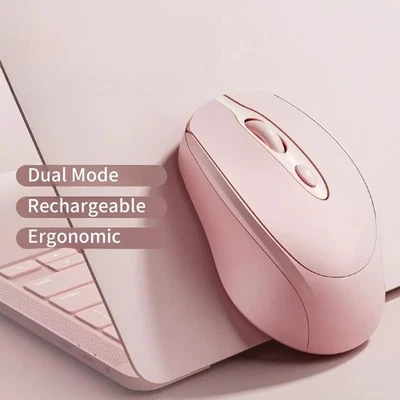 Rechargeable Wireless Mouse – 2.4G & Bluetooth, Silent Click for PC/Mac - Image 1 of 4