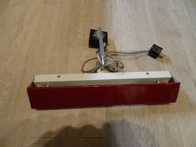 DDR VEB Metalldrücker Halle, Regal +Schreibtischlampe, volle Funktion, rot, 40cm - Bild 1 von 4