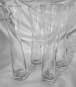 Clear Glass Cylinder Bud Vase 9" H x 2" D, Classic Contemporary W Grapevine Etch - Picture 1 of 2