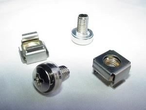 Rack Mount M6 Cage Nuts Mounting Screws Square Hole Server Rack, Captive Nuts - Picture 1 of 1