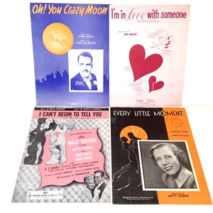 4 Vintage 1930s 40s Sheet Music Oh! You Crazy Moon I'm In Love with Someone ++ - Picture 1 of 6