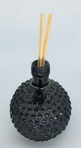 Black - Recycled Vase or Oil Defuser with Mosaic Beads & Wire Pendant - 4" x 5"  - Picture 1 of 2