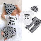 Infant Baby Boy Clothes Set Beard Print Short Sleeve Romper Top Pants Outfits