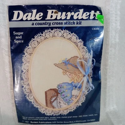1987 Vintage Dale Burdett Country Cross Stitch Kit "Sugar and Spice" CK606 - Imagem 1 de 4