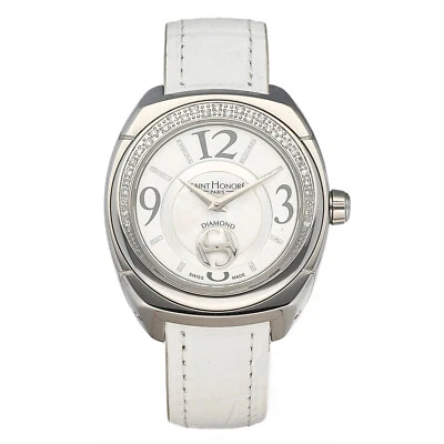 Reloj de cuarzo para mujer Saint Honoré 723062.1-K08 acero diamante 34,5 mm cuero blanco Foto 1 de 4
