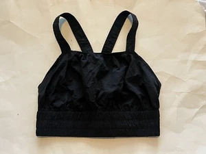 Free People Movement Black Strappy Crisscross Cropped Nylon Top Size Médium - Picture 1 of 11