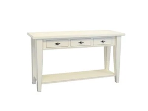 Wandkonsole Wandtisch TV-Board Holz cremeweiß mit Schubladen Shabby Chic (9834) - Bild 1 von 7