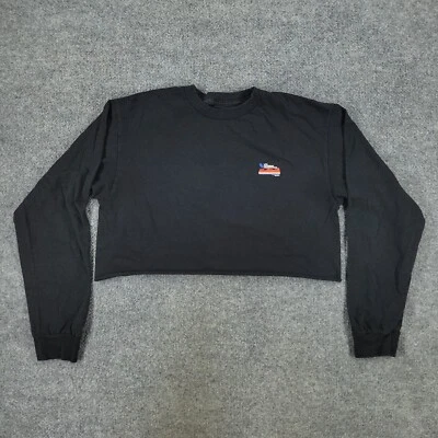 Camisa corta LRG para mujer mediana negra levantada logotipo de grupo de investigación manga larga Foto 1 de 4