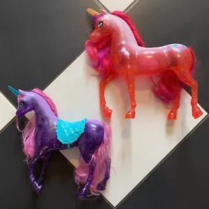 Barbie Unicorn Bundle - The Secret Door Sparkly Pink & Dreamtopia Purple Horse - Picture 1 of 6