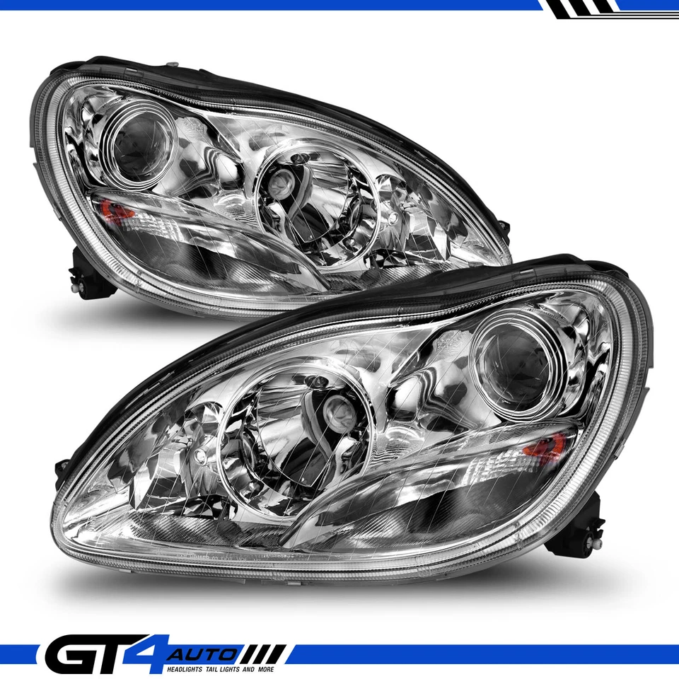 2000-2006 Projector Chrome Headlights For Mercedes Benz S-Class W220 - Image 1 of 4