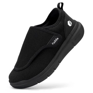 FitVille Herren Diabetiker Slipper extra breiter geschwollener Fuß (schwarz, 12,5 EW) - Bild 1 von 10