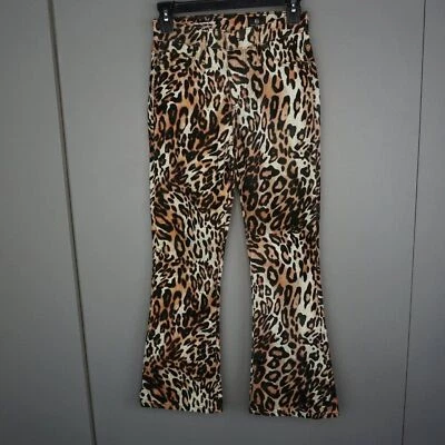 Pantalón para mujer AG The Quinne Crop tiro alto Kick-Flare audaz leopardo marfil polvo 25 Foto 1 de 4