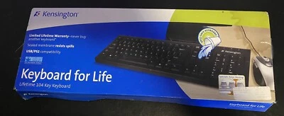 Kensington Keyboard for Life Wired PS/2 & USB Compatible water resistant￼ NIB - Image 1 of 2