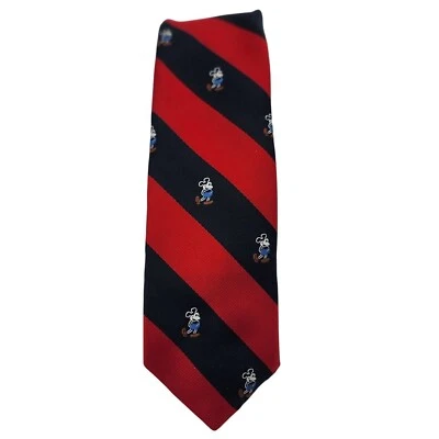 Corbata Disney Mickey Mouse Cervantes Para Hombre 58x3 Roja Azul Marino Rayas EE. UU. Informal Foto 1 de 4
