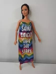 BARBIE DOLL CLOTHES MIX & MATCH #SEPT10 RAINBOW SHINE LIKE THE STARS MAXI DRESS - Picture 1 of 1