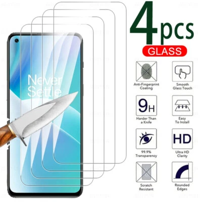 4 Pcs Screen Protector Tempered Glass For OnePlus 10 9 8 Pro Nord 2 CE N10 N100 - Image 1 of 4