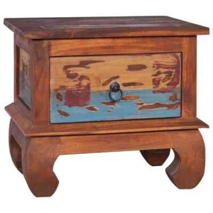 Bedside Cabinet Multicolor Reclaimed Teak Wood Standard vidaXL - Picture 1 of 11