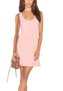 Revolve X NBD There's Time Ribbed Mini Dress Size S Heathered Pink Tank Stretch - Picture 1 of 8