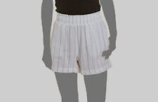 Monrow Women's White High Rise Pinstripe Gauze Flowy Shorts Size M