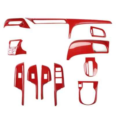 For Honda City 2015-2019 ABS Red Carbon Fiber Interior Gear Door Trims Stickers - Image 1 of 4