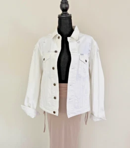 SUPER MAMA Denim Jacket – White Distressed Style – Mother’s Day Gift Idea - Picture 1 of 8