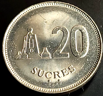 ECUADOR ~ 1991 ~ 20 Sucres ~ UNC ~ Quality World Coin - BU - KM#94 - 26MM - Image 1 of 4