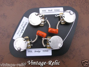 Wiring Kit Orange Drop .022uF Caps CTS 550k SHORT SHAFT pots fit Gibson Les Paul - Picture 1 of 5