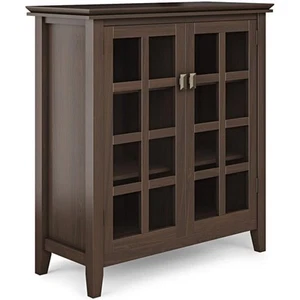 Simpli Home Artisan Wood 38" Transitional Medium Cabinet in Tobacco Brown - Picture 1 of 8