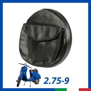 Radkappe 3.00-10 mit Tasche für Piaggio Vespa 50 N L R Kunstleder Sky schwarz - Bild 1 von 8