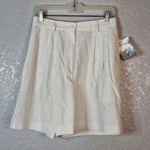 Marsh Landing Shorts Größe 12 weiß 2 Taschen Leinen Baumwollmischung Falten Damen - Bild 1 von 15