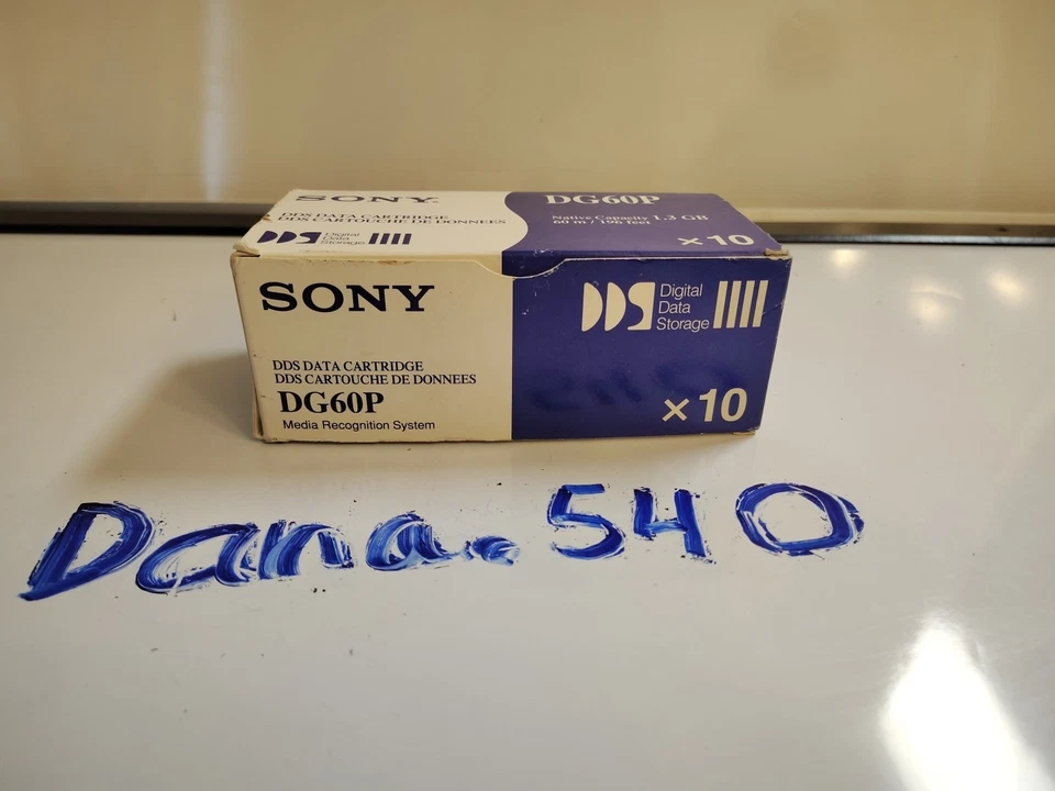 10 SONY DG60P DATA CARTRIDGES 1.3 GB / 10 Pack / Box Of 10