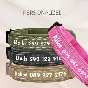 Personalised Tactical Dog Collar Reflective Durable Strong Buckle Adjustable - Picture 1 of 10