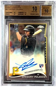 Gregory Polanco 2014 Topps Chrome Rookie Auto #GP RC Rookie BGS 10/10 Pristine - Picture 1 of 3