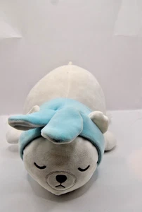 Polar Bear with a Rabbit Hat 12" by 6" White and Blue in color - Picture 1 of 24